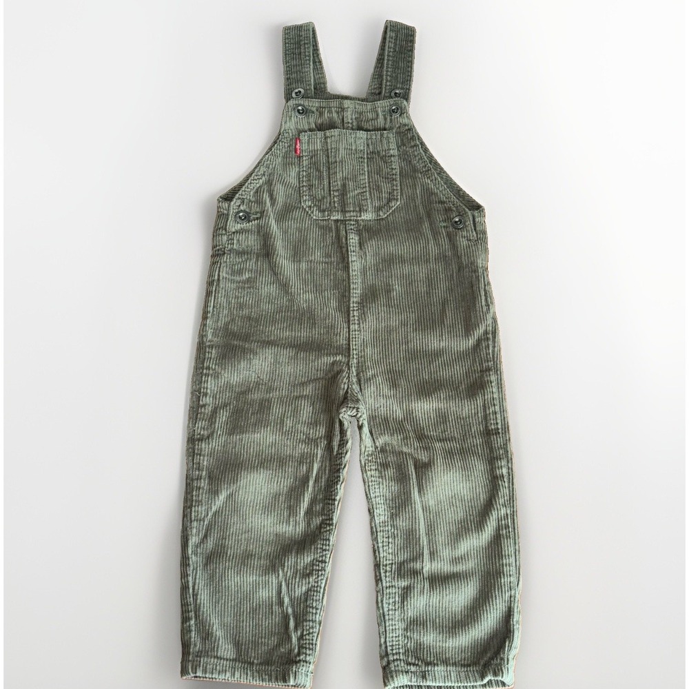 Levi's 100% Cotton Corduroy Overalls In Olive Green Little Kids Size: 3T
